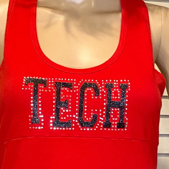Chicka-d Texas Tech Red Raiders Red Sleeveless Ruffled Hem Dress Size Large EUC - Picture 2 of 4